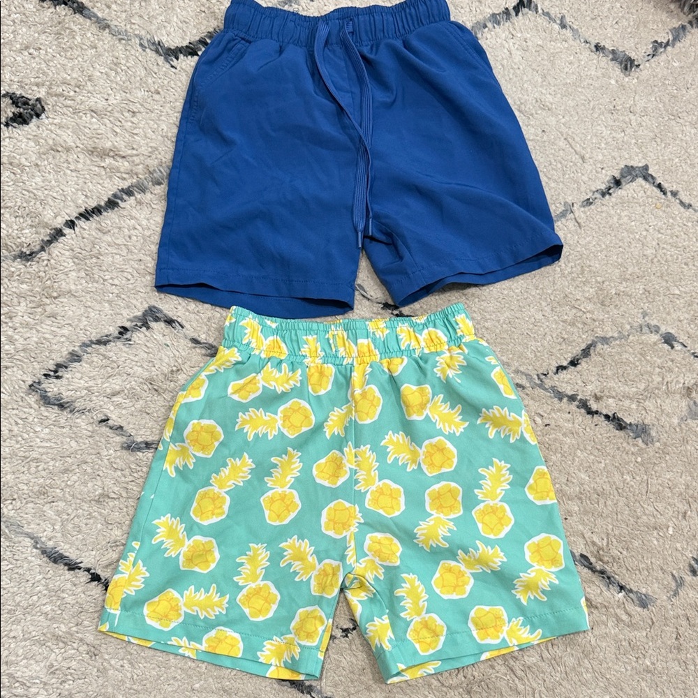 Kortni Jeane Blue and Pineapple Print Kids Shorts
